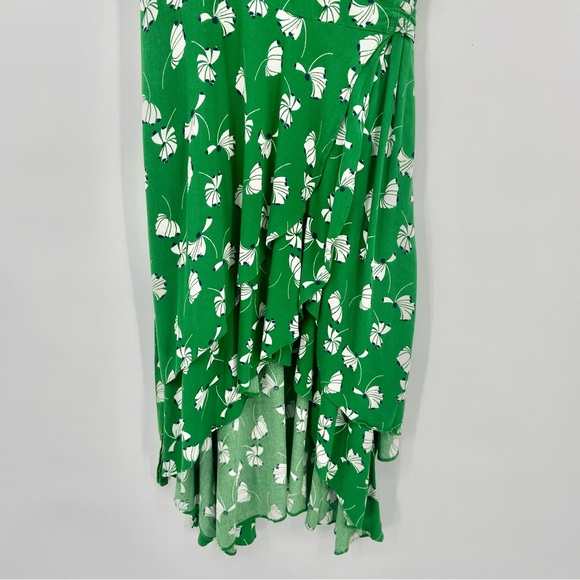 Eloquii Green Floral Print Layered Plus Size Wrap Dress 14 - Picture 11 of 13